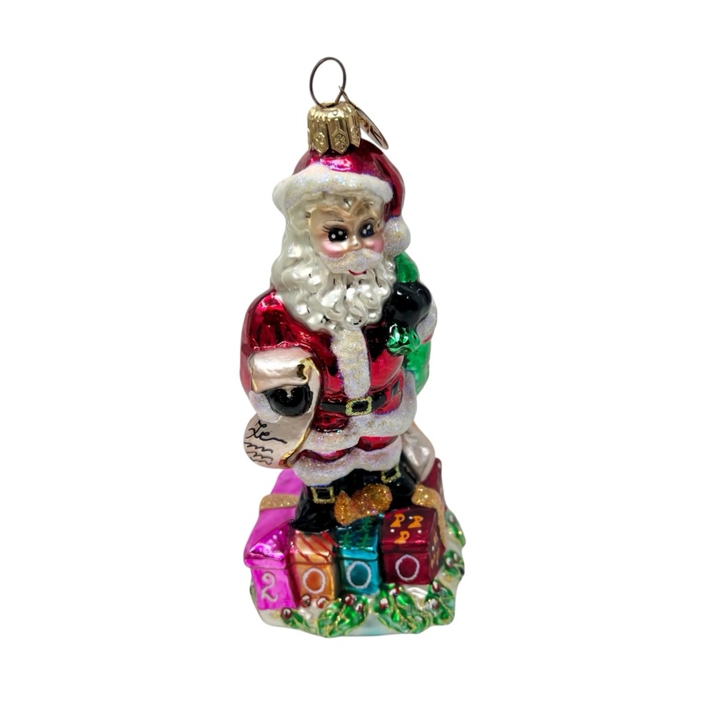 Christopher Radko Presenting Santa 2000 Christmas Ornament Hand Painted Glass